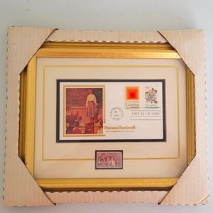 100TH ANNIV NORMAN ROCKWELL "SURPRISE" 1ST DAY ISSUE STAMP TEACHER PICTURE FRAME